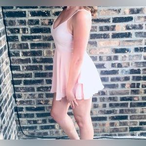 Pink ruffle romper